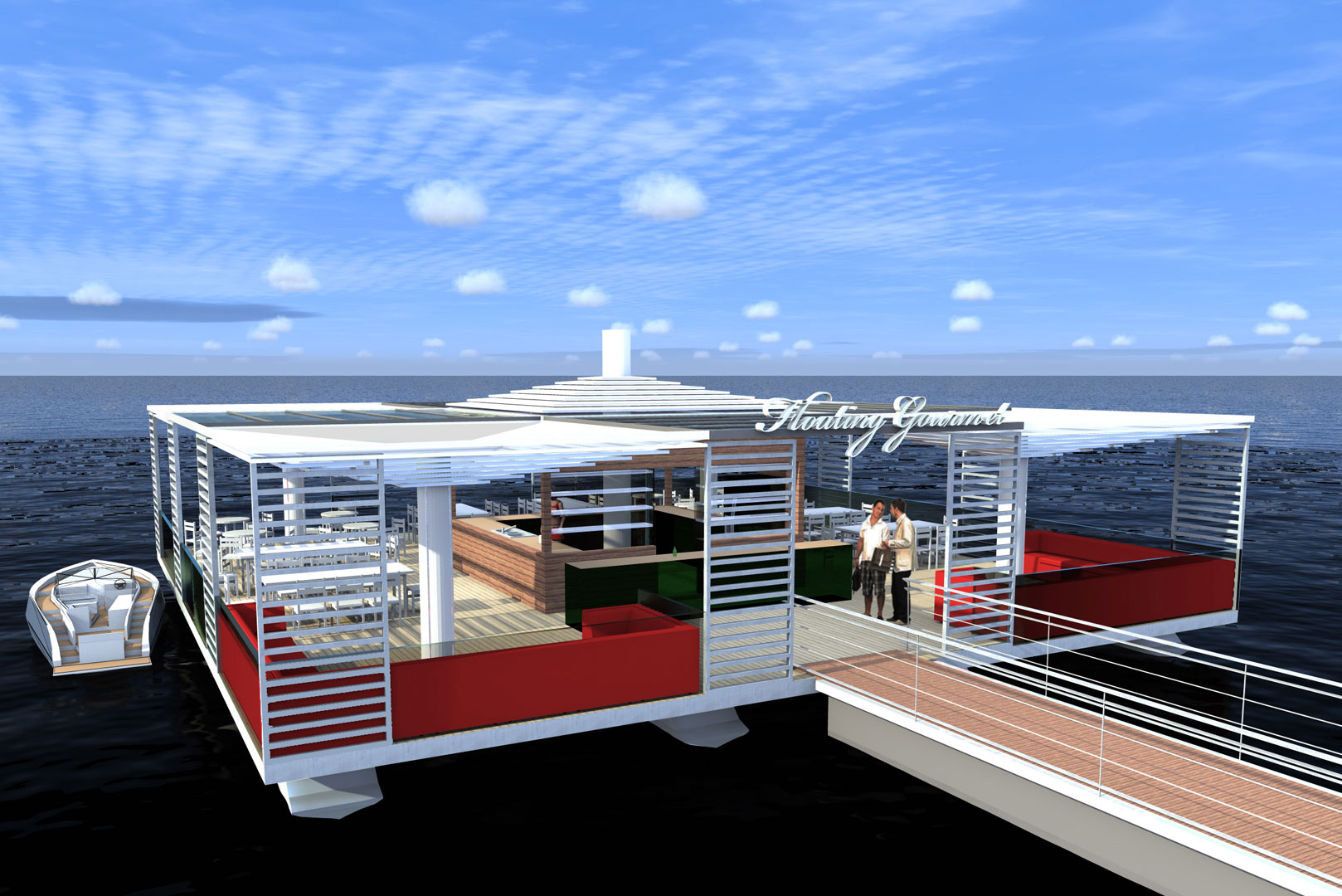 schwimmendes restaurant floating bar