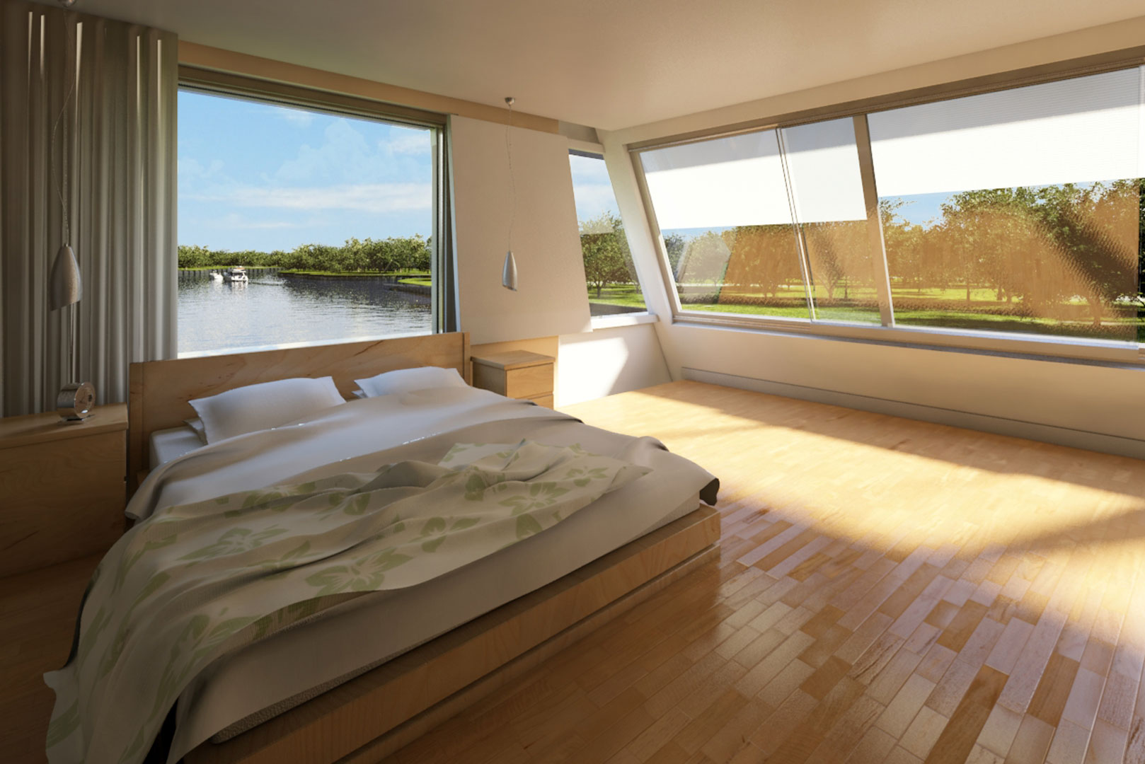 schwimmendes haus wasser schlafzimmer floating160