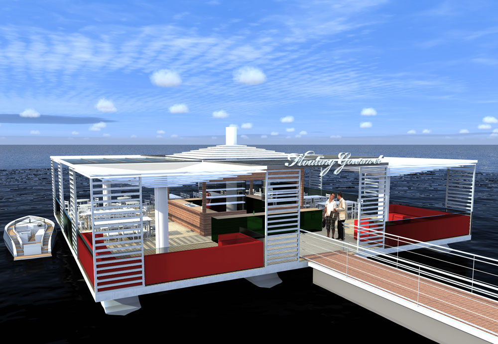 schwimmendes restaurant wasser bar