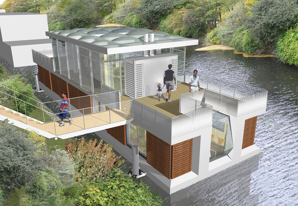 wohnen wasser schwimmendes haus floating120